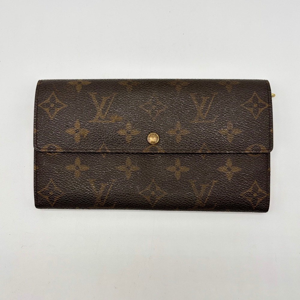 Louis Vuitton Monogram Porte Tresor International Wallet Brown Vintage  CA0958